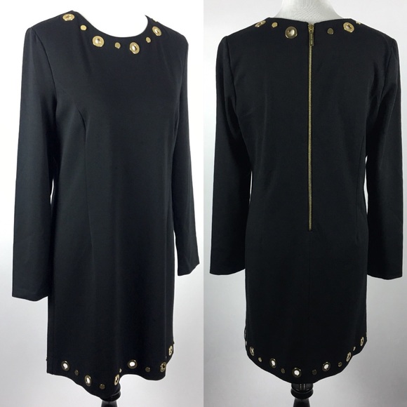 Michael Kors Dresses & Skirts - Michael Kors Black Shift Dress Gold Grommet
